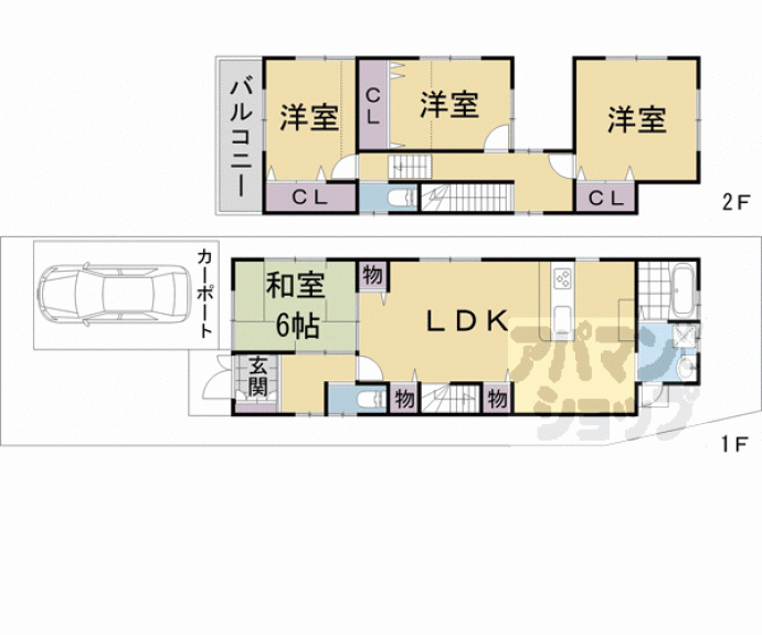 【東大文字町９８７－２貸家】間取