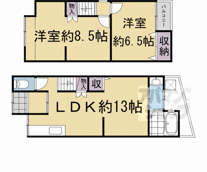 【淀際目町貸家】間取