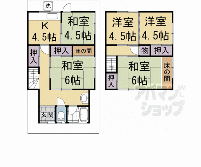 【原谷乾町２１０貸家】間取