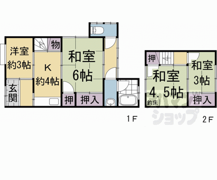 【西院久田町貸家】間取