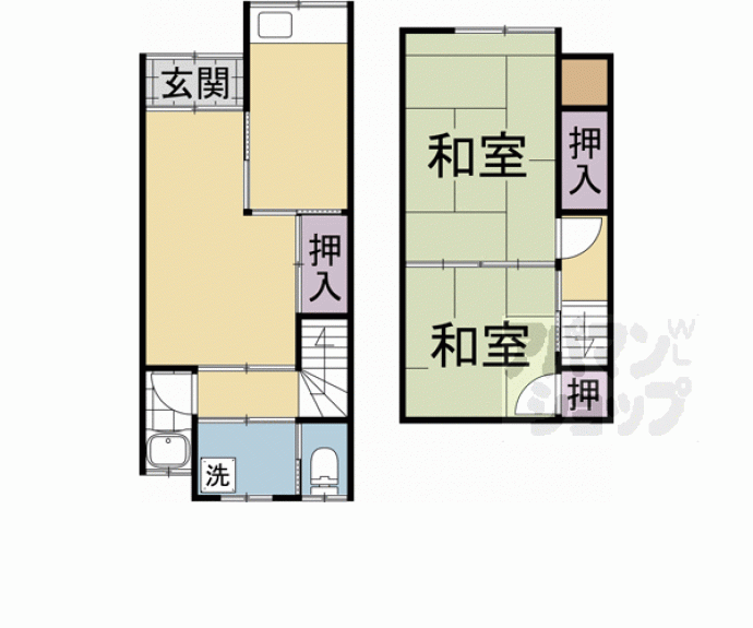 【日野谷寺２４－１２貸家】間取