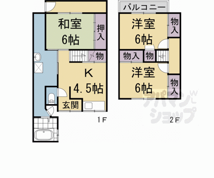 【向島二ノ丸町貸家】間取