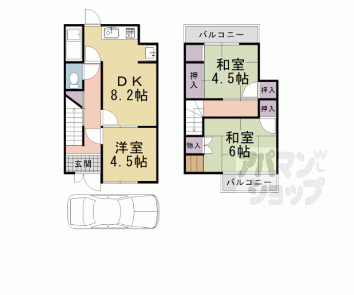 【一文橋２丁目２２－７貸家】間取