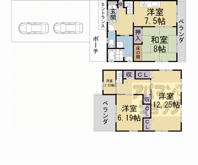 【大亀谷万帖敷町貸家】間取