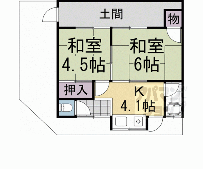 【五ケ庄二番割貸家５】間取