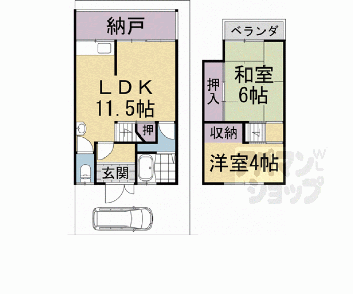 【五ヶ庄新開貸家】間取