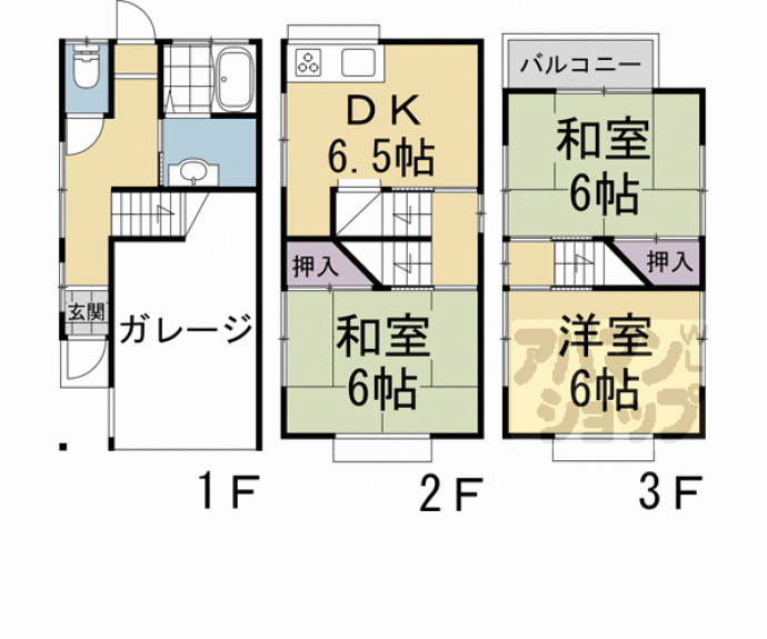 【小倉町南浦貸家】間取