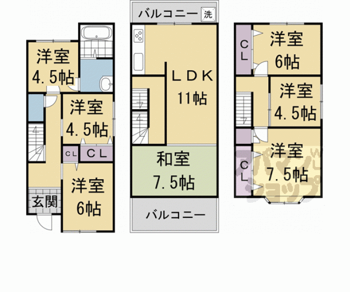 【伊勢田町中ノ田２９－１０貸家】間取