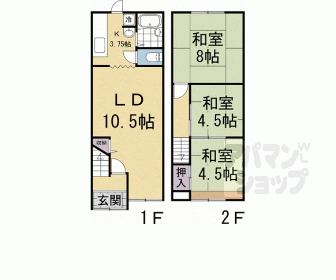 【小倉町西浦８８－７貸家】間取