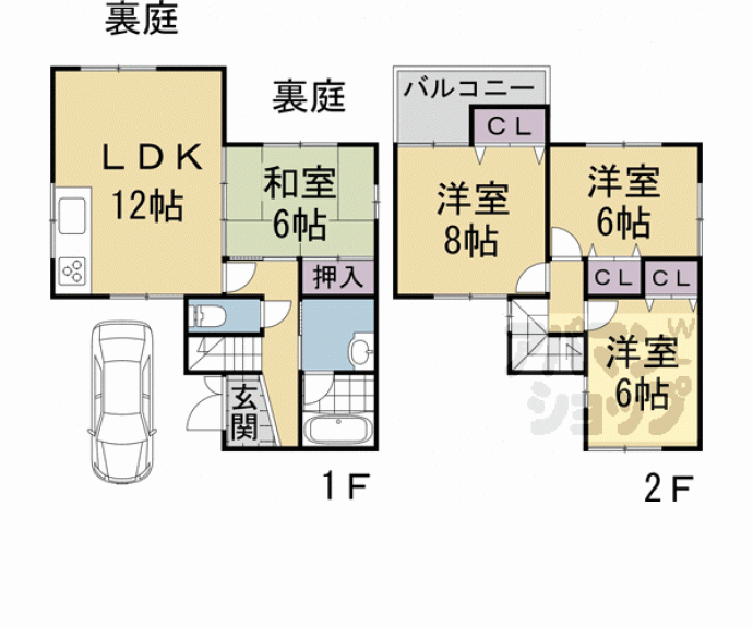 【伊勢田町中山貸家】間取