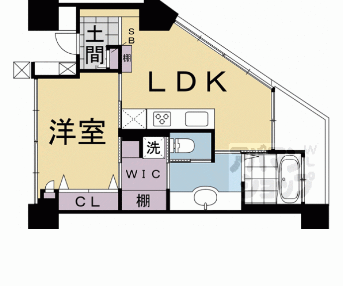 【シャリマー西大路】間取