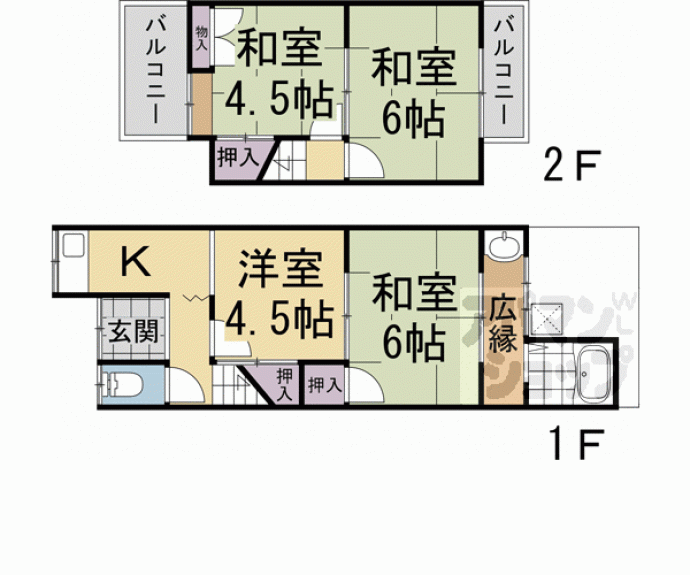 【小倉町南浦貸家】間取