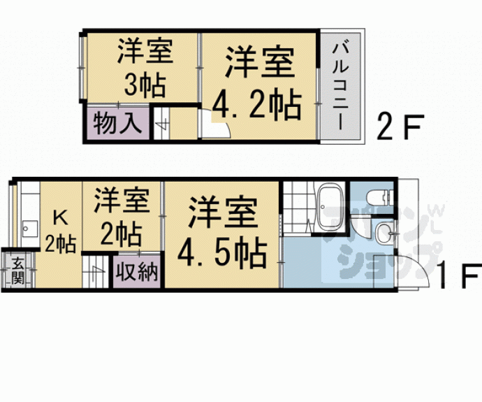 【淀美豆町貸家】間取