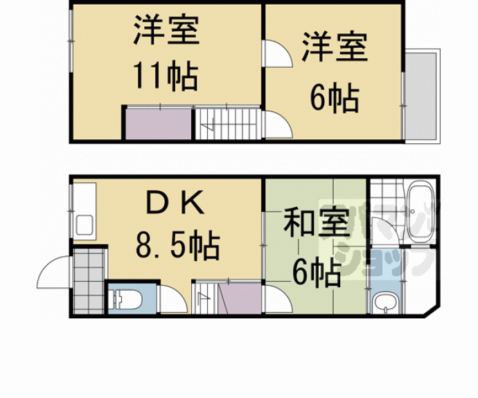 【醍醐槇ノ内町１８－２５貸家】間取