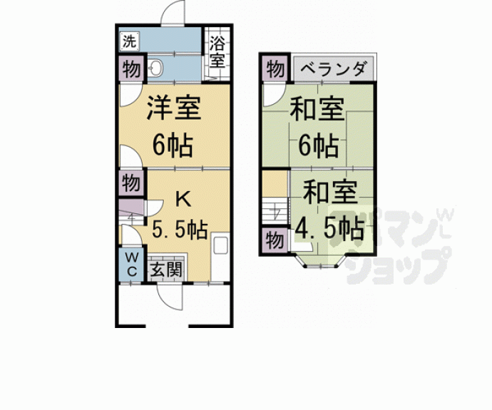 【宇治蔭山５９－９１貸家】間取