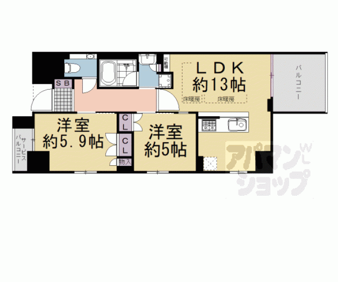 【イーグルコート京都御所南プレミアム迎賓館】間取