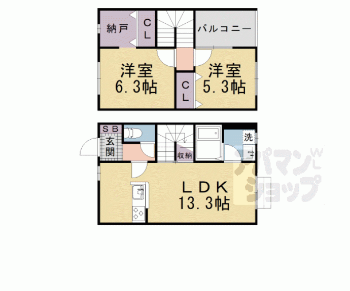 【サンビレッジ西大津　Ｃ棟】間取