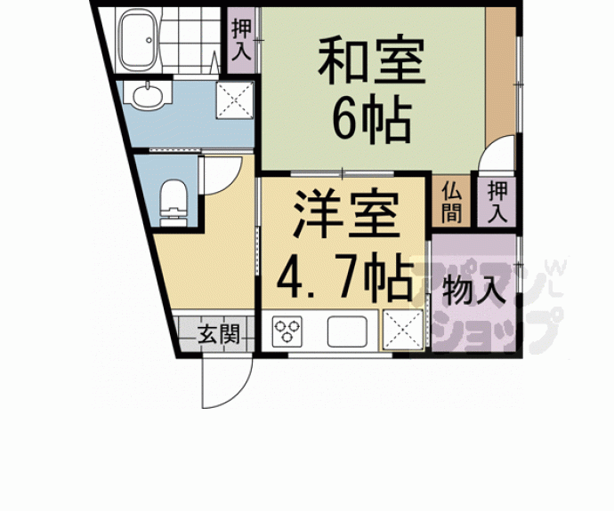 【小山中溝町１４－１０貸家】間取