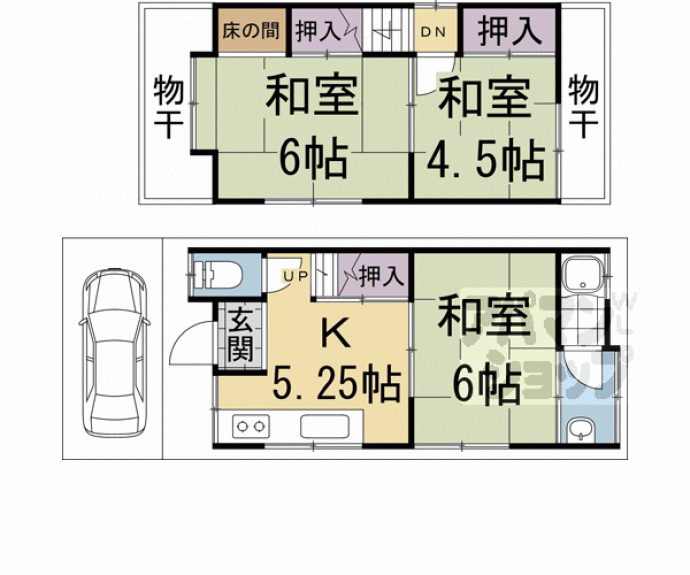 【淀際目町貸家】間取