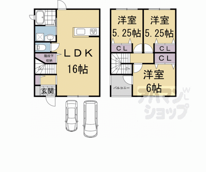 【（仮称）ベルリード聖護院川原町（貸家）】間取