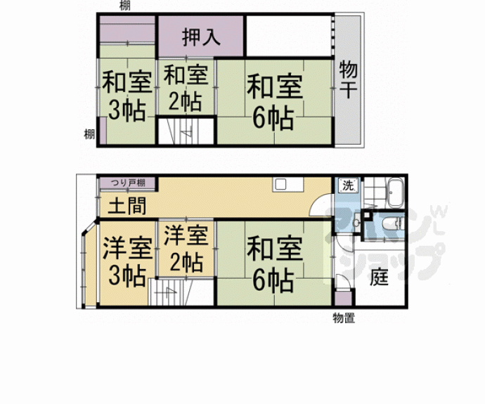 【朱雀宝蔵町町家１０１－２２】間取