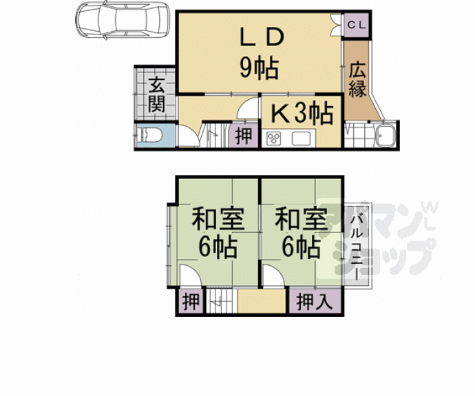 【槇島町南落合貸家】間取