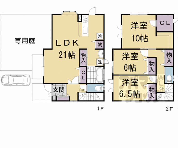 【岩倉三宅町４０３－３貸家】間取