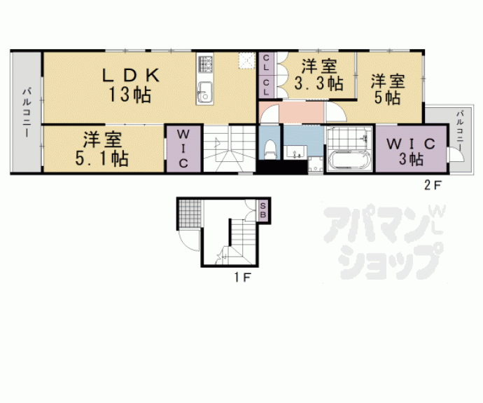 【ＦＯＲＥＳＴ　ＭＡＩＳＯＮ　柳水町】間取