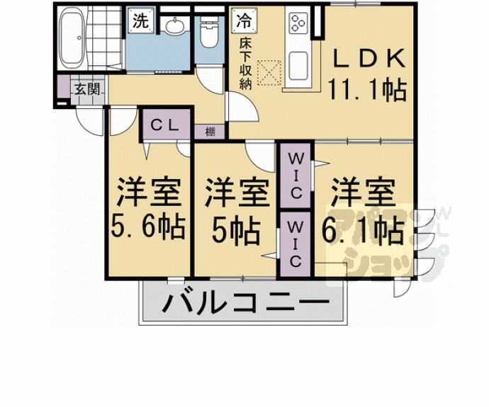 【（仮称）Ｄ－ＲＯＯＭ京都市中京区壬生下溝】間取