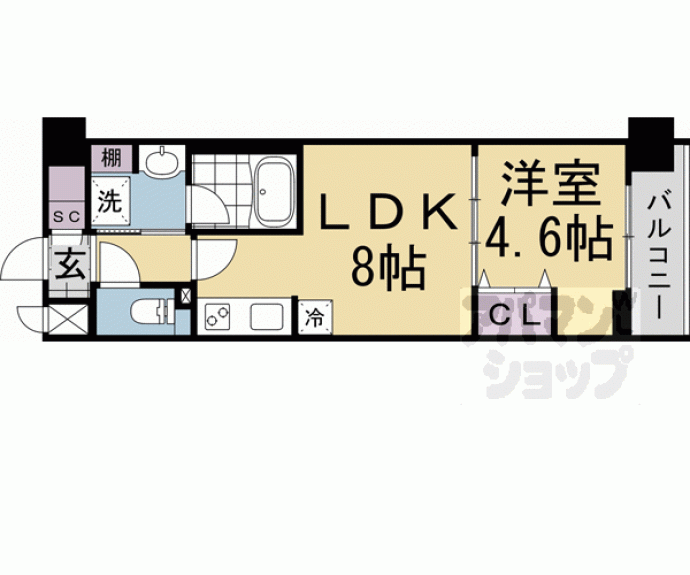 【ベラジオ雅東寺ＷＥＳＴ】間取