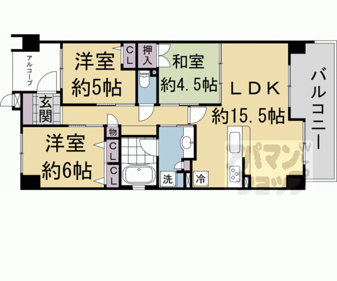 【グラン・コート伏見桃山大手筋Ⅱ緑柳邸】間取