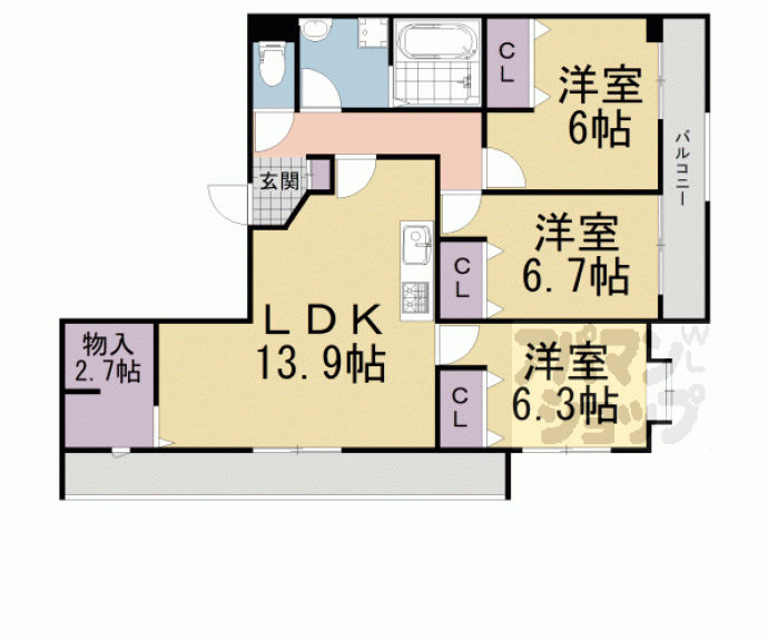 【グリーンサム大久保Ⅱ】間取