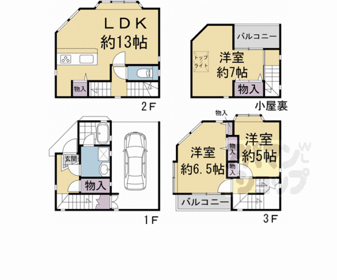 【下瓦町貸家】間取