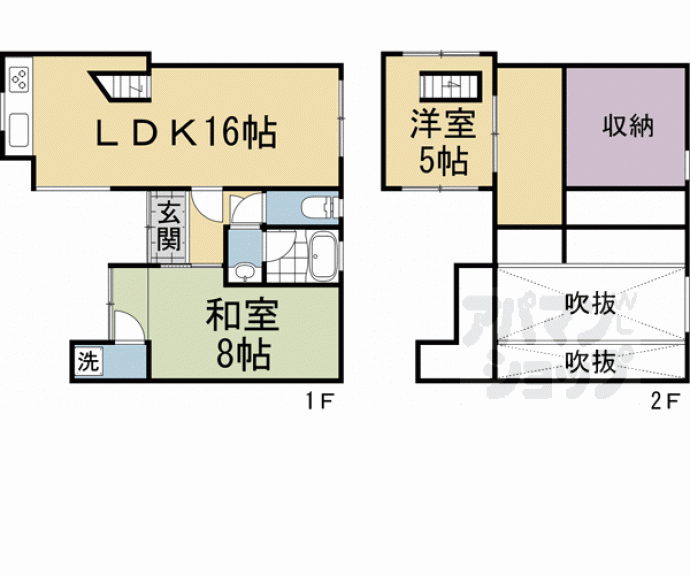 【二人司町９－２貸家】間取