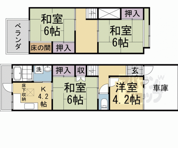 【下清蔵口町４４－１５　貸家】間取