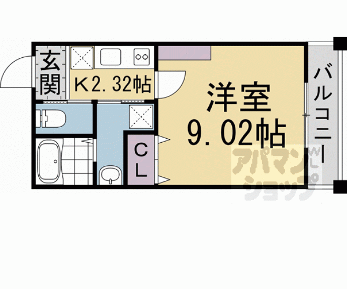 【ＭＥＳＡ　ＶＥＲＤＥ京都西院】間取