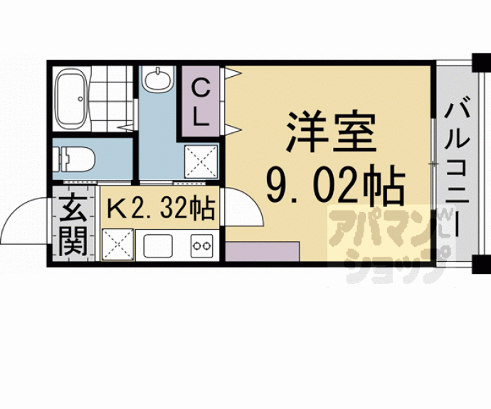 【ＭＥＳＡ　ＶＥＲＤＥ京都西院】間取