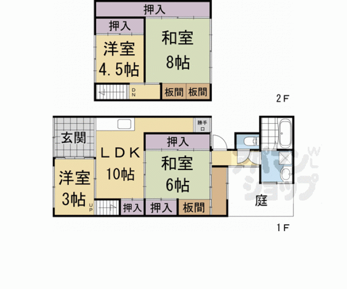 【紫野上石龍町貸家　東棟】間取