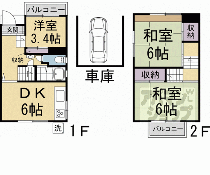 【納所岸ノ下貸家】間取