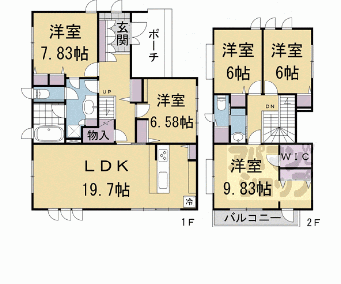 【西賀茂水垣町８０－２貸家】間取