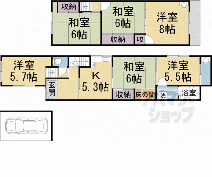 【納所岸ノ下貸家】間取