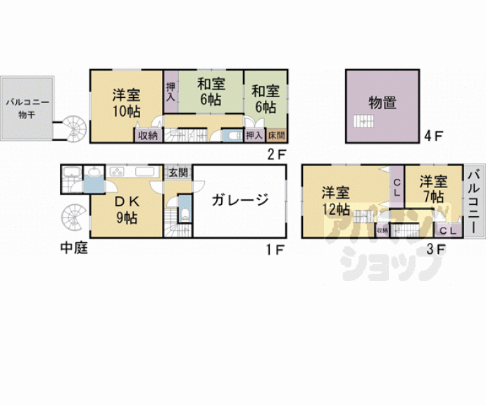 【壬生朱雀町貸家】間取