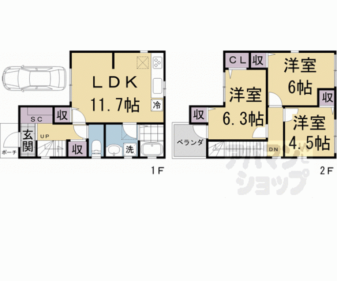 【深草西出町貸家】間取