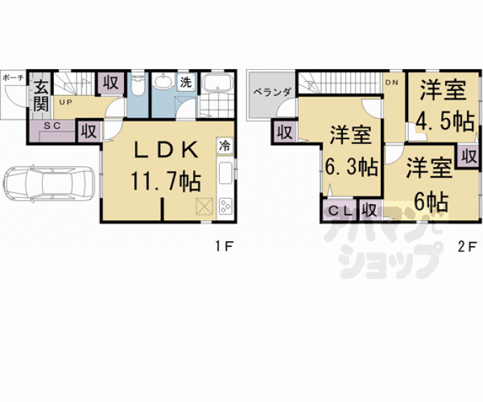 【深草西出町貸家】間取