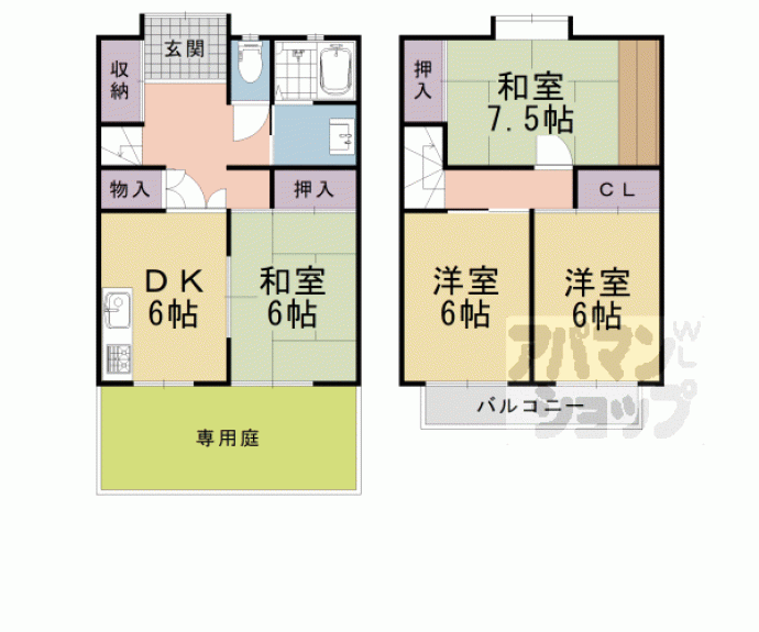 【南福西町貸家】間取