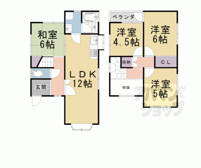 【御陵北山町貸家】間取