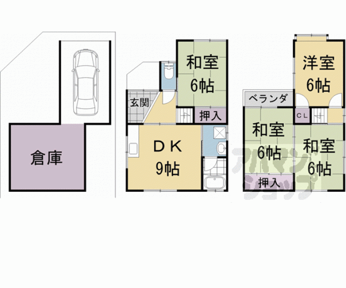 【五ヶ庄新開貸家】間取