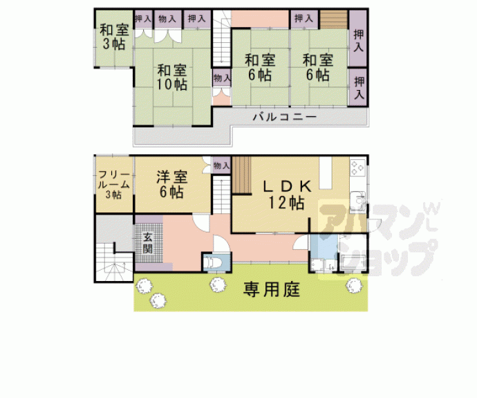 【安朱東海道町貸家】間取