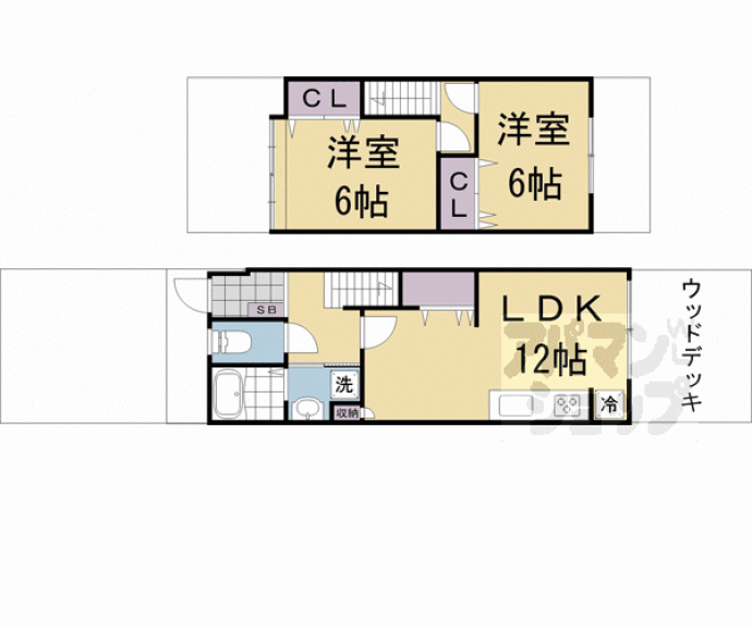 【深草西伊達町貸家】間取