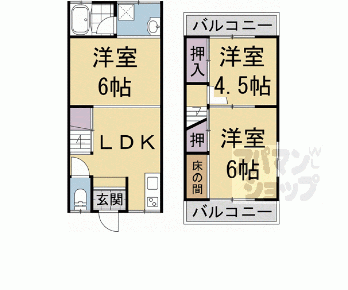 【淀際目町貸家】間取